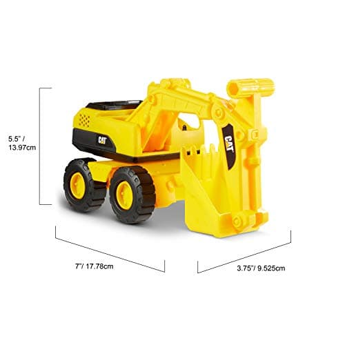 CAT Construction Toys, Mini Crew 3-Pack 7”, Push-Powered Yellow Construction Vehicle Toys, Includes Dump Truck, Wheel Loader, and Excavator for Kids and Toddlers Ages 2+ — view 5