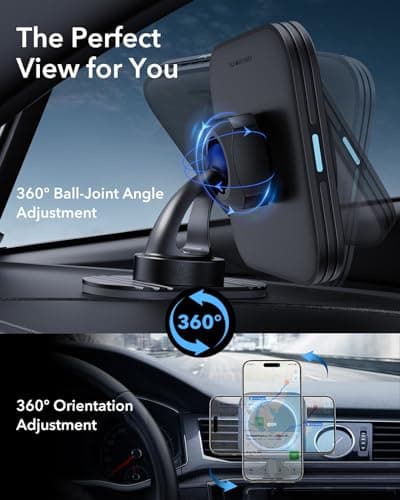 ESR for MagSafe Car Mount Charger,15W Magnetic Wireless Car Charger, for MagSafe Car Charging, Air Vent Dashboard Phone Holder Mount for iPhone Air 17 Pro Max 16 15 14 13 12, Galaxy S26, Fast Charging — view 7
