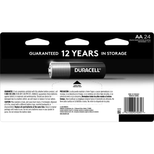 Duracell Coppertop Double AA Batteries with Power Boost Ingredients, 24 Count (Pack of 1) Long-lasting Alkaline Double AA Battery for Household and Office Devices