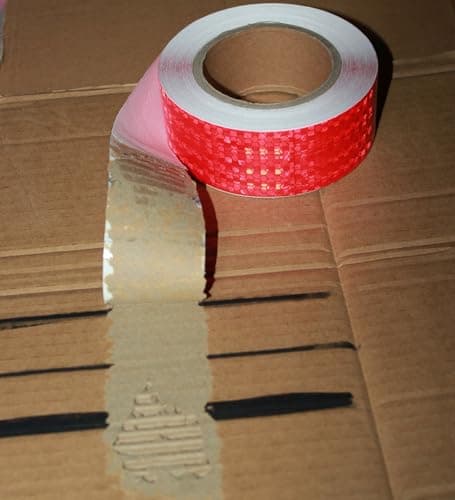 Tuyrchu Red Reflective Tape Outdoor Waterproof 2 inch Wide, High Visibility Warning Conspicuity Reflector, Night Safety Sticker for Car (66 feet)