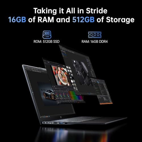 KONZID 2026 Laptop with AMD Ryzen 3 4300U Processor(Up to 3.7GHz), AMD Radeon Graphics,16GB DDR4 512GB NVMe SSD, Wi-Fi,Type-C,Webcam,15.6" Full HD IPS Display Portable Windows 11 Laptop Computer — view 2
