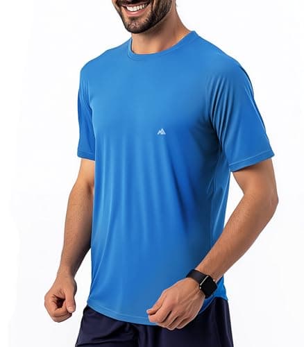 GritGlacier Instant Cooling Workout T-Shirt, Quick Dry Performance Athletic Tee for Running, Gym & Training Moisture Wicking Comfort Undershirt(Frost Blue L) — view 2