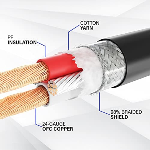 LyxPro 25 Feet XLR Microphone Cable Balanced Male to Female 3 Pin Mic Cord for Powered Speakers Audio Interface Professional Pro Audio Performance and Recording Devices - Black — view 4