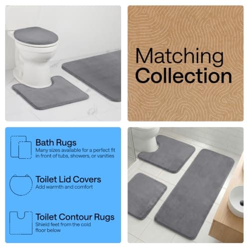 GORILLA GRIP Thick Memory Foam Bathroom Mat, Soft Absorbent Bathtub Mats, Durable Underside, Machine Washable Quick Dry Bathmat Rug, Shower and Tub Floor Rugs, Bath Accessories, 61x43 cm, Graphite — view 8
