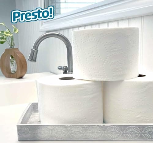 Amazon Brand - Presto! 2-Ply Ultra-Soft Toilet Paper, 6 Family Mega Rolls = 30 regular rolls, 1878 Count (6 roll of 313 sheets), Unscented, White — view 3