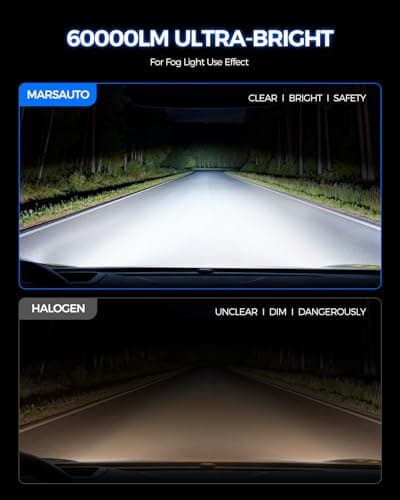 Marsauto H7 Light Bulbs, 70,000LM Brightness, 1:1 Mini Size, 6500K Cool White, 3 Min Plug and Play, IP68 Waterproof, Pack of 2