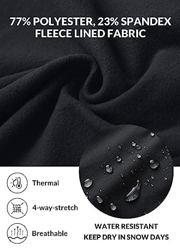 baleaf Women's Winter Horse Riding Pants Fleece Breeches Knee-Patch Equestrian with Pockets Tights Horseback Leggings, Black, Small — view 3