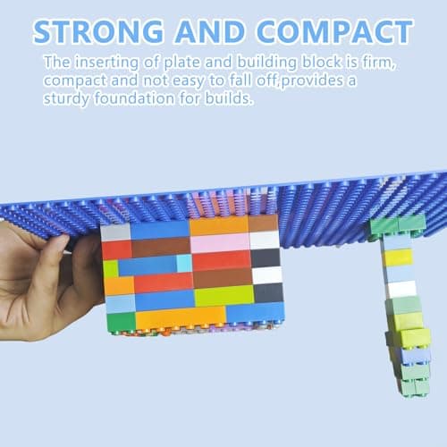 LABITITOUR 4 Pack of 10 x10 Classic Building Baseplates,Building Toy Base Boards to Build On, Brick Toy Builders Mat Compatiable with All Major Brands (Multicolored) and Activity Table-Base Plate — view 4
