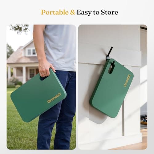 Grenebo 2-Pack 1.6" Extra Thick NBR Foam Garden Kneeling Pads, Ultra Soft Cushion Kneeling Pads for Gardening, Gardening Kneeling Pad for Baby Bathing, Work, Exercise, 17.3×11×1.6 in, Green — view 5