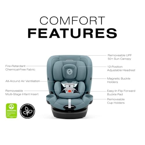 Cybex Callisto G 360 Rotating All-in-One Convertible Car Seat, SafeLock 1-Time Seat Belt Installation for Fast, Secure Setup, Side Impact Protection, SensorSafe – Stormy Blue — view 4