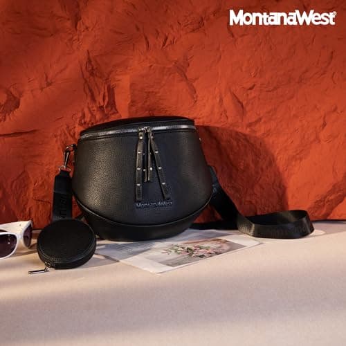 Montana West Crossbody Bags Bum Bag for Women Girls Large Sling Bag with Adjustable Strap and Coin Purse MWC-285BK — view 6