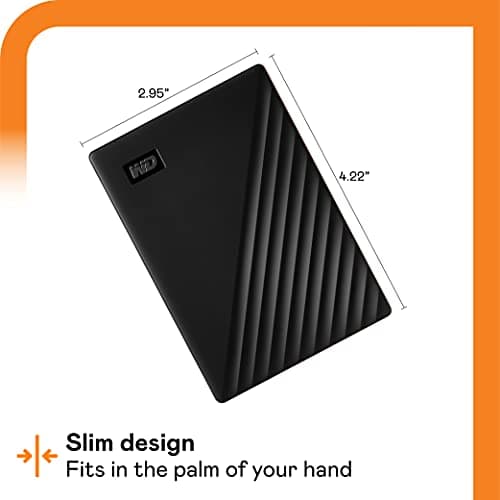 WD 2TB My Passport, Portable External Hard Drive, Black, backup software with defense against ransomware, and password protection, USB 3.1/USB 3.0 compatible - WDBYVG0020BBK-WESN — view 2