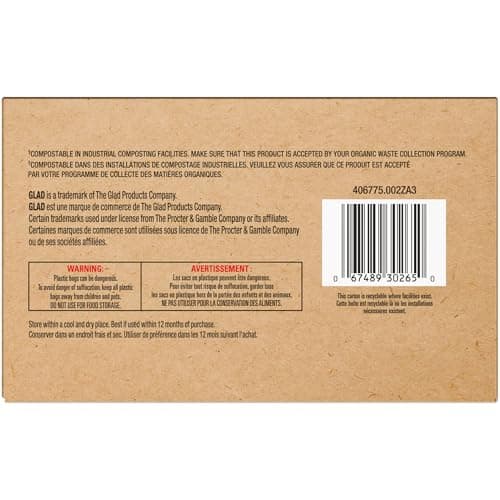 Glad 100% Compostable Bags - Small 10 Litres - Lemon scent 100 Compost Bags — view 2