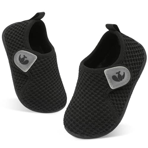 JOINFREE Baby Girls Shoes Boys Sneakers Barefoot Infant First Walking Shoe Sports Sneaker Black 12-18 Month Infant — view 5