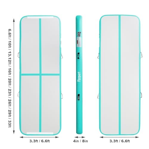 Inflatable Gymnastics Air Tumbling Track Mat Length 10ft Thickness 4 inches Tumble Track Floor Mat with Electric Air Pump for Home Use Training Cheerleading Yoga Water Gym Park — view 2