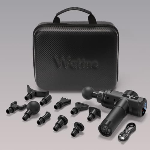 Muscle Massage Gun Deep Tissue Percussion Massager - Portable Handheld Sport Massagers for Athletes, Quiet & Powerful Brushless Motor Cordless, 20 Speed Level,Wattne W2 (Black) — view 5