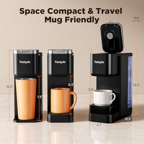 Tastyle Hot & Iced Coffee Maker with Magnetic K-Pod Holder, Fits 7.3'' Mug — view 4