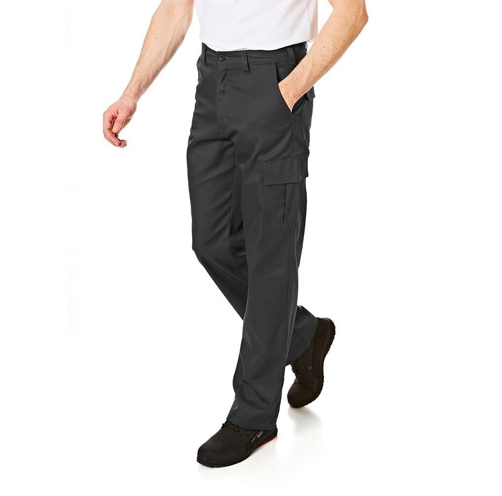 Lee Cooper Men's Cargo Trousers with Multi Pocket Easy Care Safety Workwear Pants Durable Heavy-Duty Work Trouser Regular Fit Button & Zip Closure Pant for Men Casual Wear (Black, 36W / 33L) — view 2