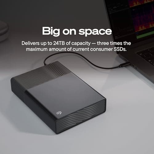 Seagate One Touch 8TB External Hard Drive Desktop HDD - USB-C Compatible with Most Windows and macOS, Rescue Recovery (STNB8000400) — view 4