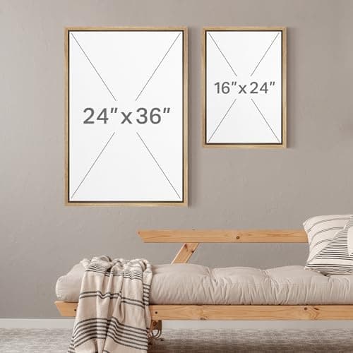 MUDECOR Framed Canvas Print Wall Art Set Neutral Misty Abstract Landscape Beige and Oliv Illustrations Modern Art Decorative Bohemian Calm/Zen for Living Room, Bedroom, Office - 24"x36"x2 Natural — view 6