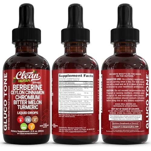 Clean Nutra Berberine with Ceylon Cinnamon Supplement Liquid Drops + Bitter Melon Extract, Glucomannan, Gymnema, Chromium, Turmeric, Organic Panax Ginseng, Moringa — view 8