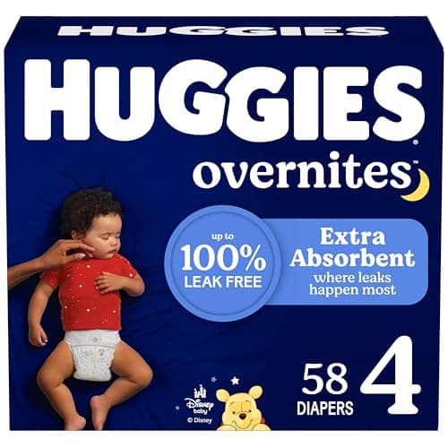 Huggies Overnites Size 4 Overnight Diapers (22-37 lbs), 58 Ct