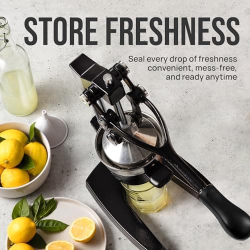 Zulay Kitchen Cast Iron Juicer - Manual Citrus Press and Lemon Squeezer - Premium Quality Heavy Duty Manual Juicer for Orange Juice and Lime Squeezer, Black — view 6