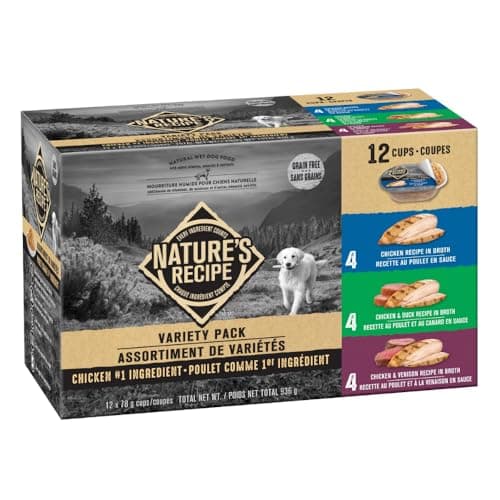 Nature’s Recipe Chicken, Chicken & Duck, Chicken & Venison Wet Dog Food Variety Pack 936 g 12 pk — view 2