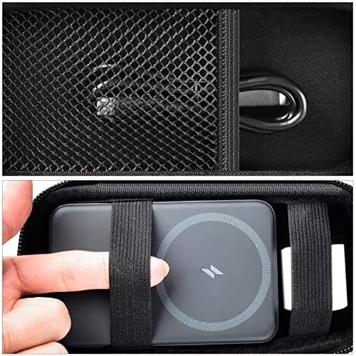Case for Anker Magnetic Battery 10,000mAh Foldable Wireless Portable Charger, 633/622/621/321 5,000mAh Power Bank (MagGo) Holder, Storage for Baseus 6000mAh Cell Phone Power Delivery -Case Only-Black — view 4