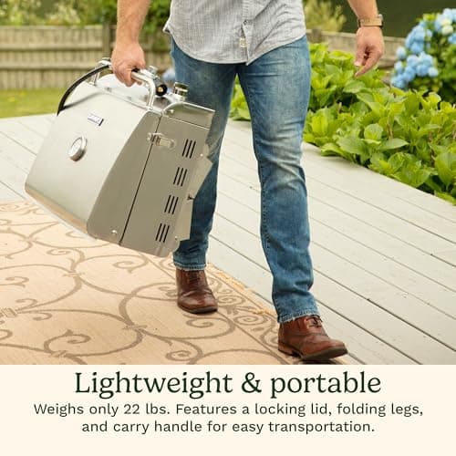 Cuisinart Chef's Style Tabletop Portable Propane Grill, 20,000 BTU Stainless Steel 2-Burner Outdoor Gas Grill for Camping, Tailgates, BBQ, Hassle-Free Setup, Twist-Start Ignition, CGG-306 — view 5