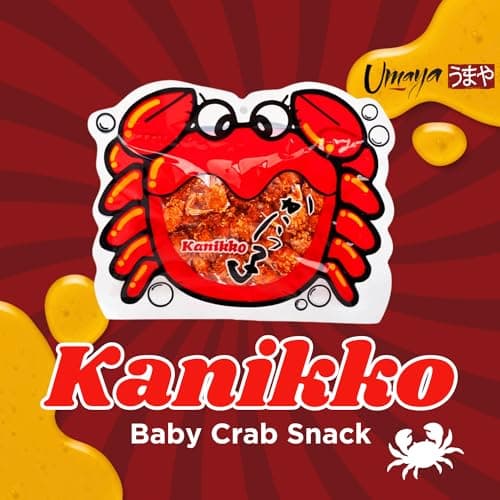 UMAYA - Okabe Kanikko - Ready To Eat Fried Japanese Baby Crabs - With A Hint Of Sweet Honey and Savory Seasonings - Crunchy Gourmet Snack From Japan - Individual 2.3oz (65g) Snack Size Bag - Pack of 1
