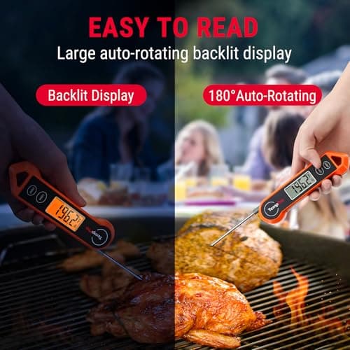TempPro TP19H Digital Meat Thermometer for Cooking, 1 Sec Instant Read Food Thermometer with Motion-Sensing Wake for BBQ Grill Oil Fry Candy for Fathers Day Gift for Dad Men (Previously ThermoPro) — view 2