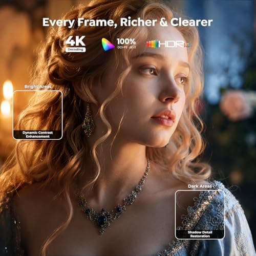 Outdoor-Projector-4K [VIDAA Live TV/40W Dolby/920 ISO] with WiFi6 and Bluetooth Compatible with Netflix, Smart Projector, AI Voice Control & Auto Focus, HDR10, Movie Proyector for Ceiling Home Theater — view 4