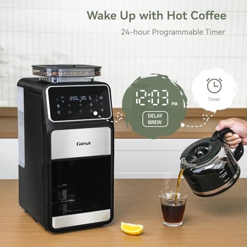 Gevi 10-Cup Grind & Brew Drip Coffee Maker with Built-In Burr Grinder — view 5