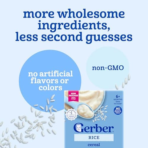 GERBER CEREAL FOR BABY Infant Dry Cereal Rice 1ST FOODS Non GMO Rice 5x8oz — view 7