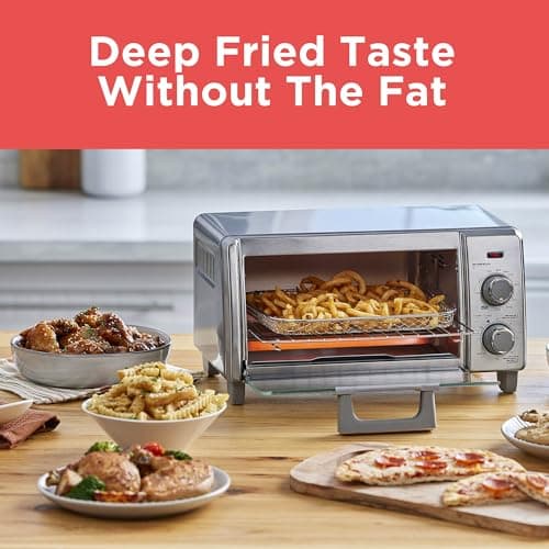 BLACK+DECKER Crisp 'N Bake Air Fry Countertop Convection Toaster Oven, Medium Capacity, 4-Slice, 5-in-1, Fits 9” Pizza, 30-Min Timer, Bake, Broil, Air Fry, Toast, Keep Warm, Stainless Steel — view 6
