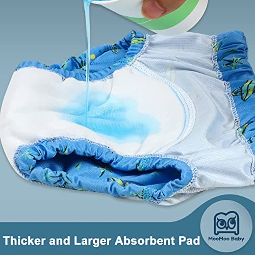 MooMoo Baby Waterproof Training Pants Training Underwear 6 Packs Absorbent Toddler Training Underpants for Potty Boys 3T Blue