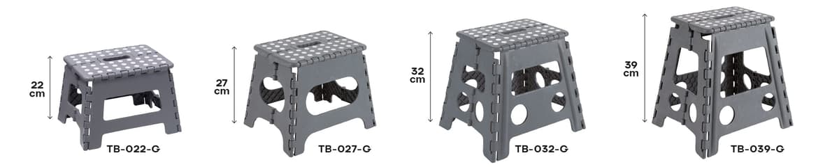 ARREGUI TB-022-G Taburete Plegable Cocina o Baño | Escalera Plegable Pequeña | Taburete Infantil | Banqueta Baño | Escalón Plegable para Adultos y Niños (hasta 150Kg) | 22 cm de Altura | Gris — view 3