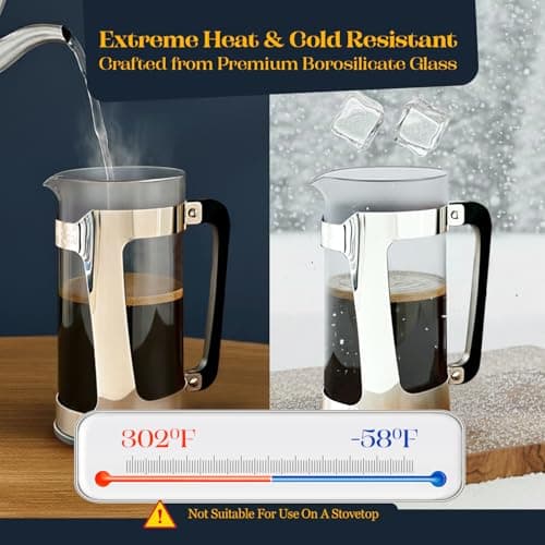 ESPRO P5 French Press Coffee Maker, 32oz, Polished, Stainless Steel Press — view 8