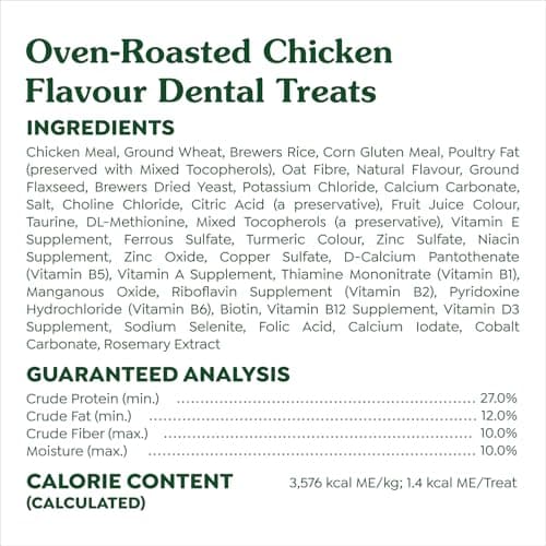 GREENIES Feline Cat Treats Natural Dental Care, Oven Roasted Chicken Flavour, 9.75oz. Tub — view 11