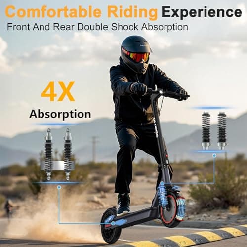 WERHY Electric Scooter, 500W Motor, Max 25 Miles Long Range, 22 MPH Max Speed, 10" Solid Tire, Lightweight Foldable E-Scooter with Dual Braking, Digital Display, Cruise Control — view 4