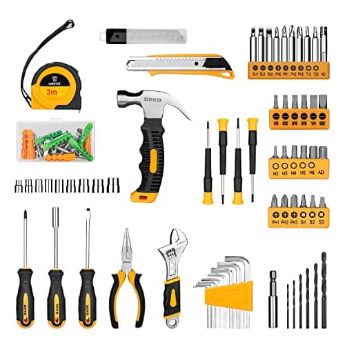 DEKOPRO 126 Piece Power Tool Combo Kits with 8V Cordless Drill, 10MM 3/8'' Keyless Chuck, Professional Household Home Tool Kit Set, DIY Hand Tool Kits for Garden Office House Repair — view 2