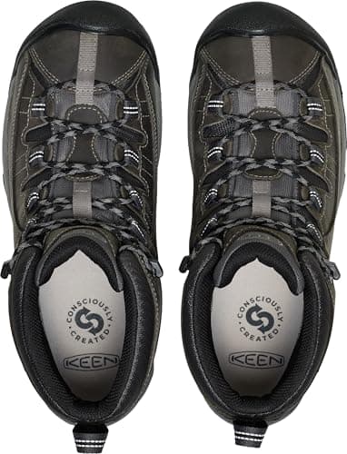 KEEN Men's Targhee 2 Mid Height Waterproof Hiking Boots, Steel Grey/Black, 9.5 — view 4