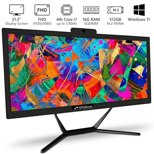 STGSivir All in One Computer PC,21.5" FHD Display,Core i7,16G RAM,512G SSD