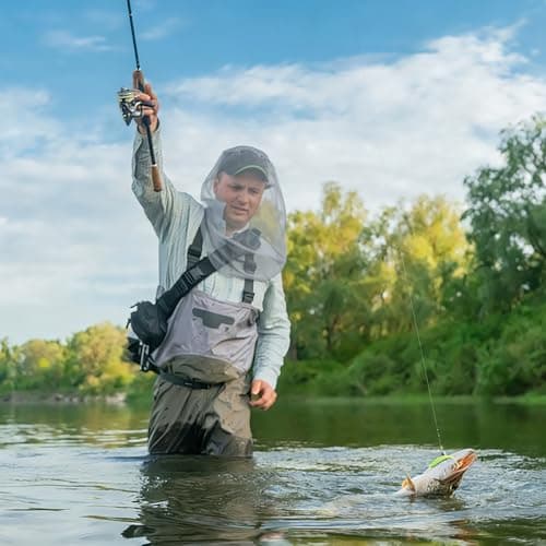TUPI 2 Pack Mosquito Head Net Mesh, Fits All Hats for Men & Women,Grey