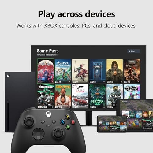 XBOX Wireless Gaming Controller | Carbon Black | Console, PC, & Cloud Devices | Textured Grip | Wireless, Bluetooth, USB-C Connectivity — view 5