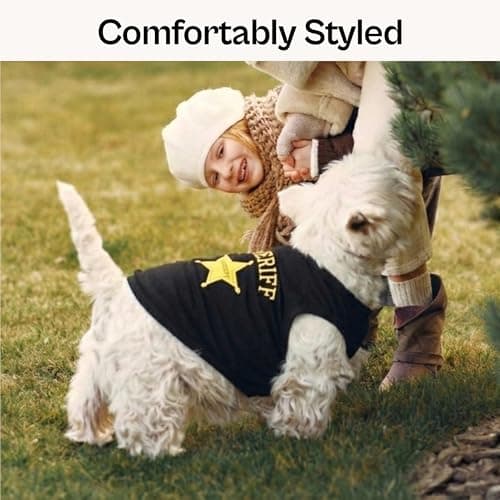 Parisian Pet Dog Tshirt - Embroidered “ Sheriff “ Dog Shirt - Lightweight and Skin Friendly Dog Clothes - Sleeveless Dog Tee Shirts - Machine Washable Dog Shirt for Large Dogs - 3XL — view 5