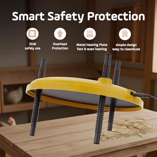 Brooder-Chick Brooder, Chicken Coop Heater 35W 12''x12'' with Adjustable Temperature, Safe Heating Plate for Baby and Poultry Warmth — view 5