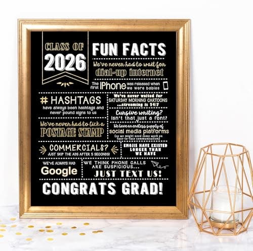Katie Doodle 2026 Graduation Decorations - (Made in USA) - Class of 2026 Decorations, Graduation Gifts for Her, Him, High School Centerpiece - Includes 1 Premium Printed Sign, 8x10 inch (Unframed) — view 2