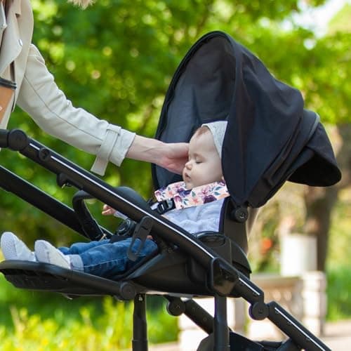 Baby Car Seat Cover, Floral Pattern Thickened Car Seat Strap Pads, Reversible Soft Baby Strap Pads for All Seats/Pushchair/Stroller Shoulder — view 3